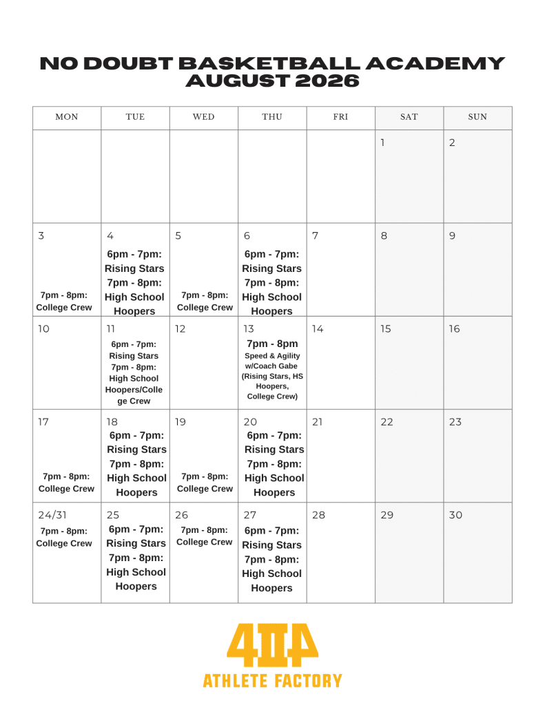 no doubt august schedule